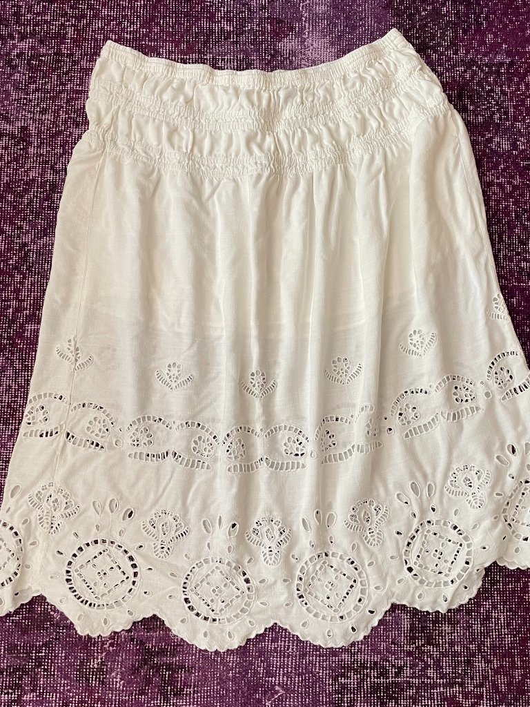 Plus Size Embroidered Eyelet Drop Waist A-Line Maxi Skirt Future Collective Boho — image 3 of 7